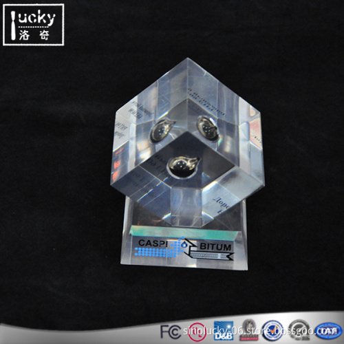 Embedded acrylic display,Clear oil paperweight,Crystal oil stands